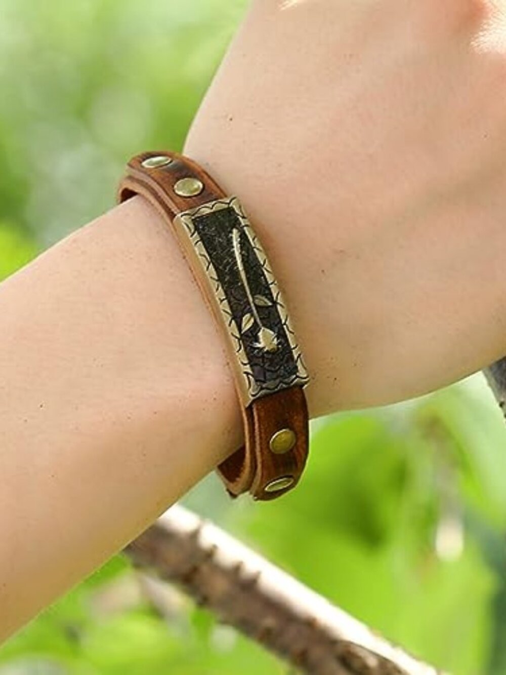 Boho leather bracelets‎ Vintage Brown Bracelet Buckle Clasp Rose Bracelets
